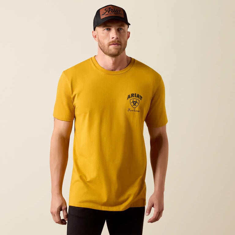 Ariat Ariat Farm League SS Shirt - Hittin Ropes -Yellow w/Black Design