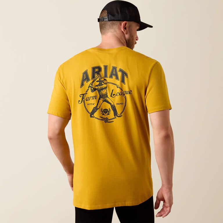 Ariat Ariat Farm League SS Shirt - Hittin Ropes -Yellow w/Black Design