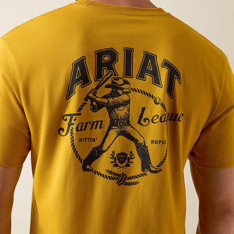 Ariat Ariat Farm League SS Shirt - Hittin Ropes -Yellow w/Black Design
