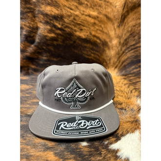 Red Dirt Hat Co Red Dirt Hold Em' Spade w/Blue Swirl Cap - Charcoal/Charcoal w/White Rope