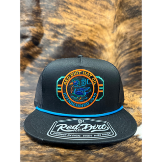 Red Dirt Hat Co Red Dirt Neon Woody Duck Cap - Black/Black Blue Rope
