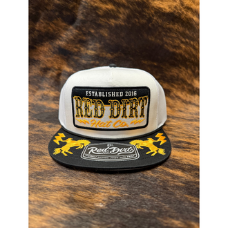 Red Dirt Red Dirt High Voltage Black/White/Yellow Cap - White/White Black Bill w/Black Rope