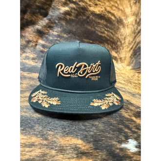 Red Dirt Hat Co Red Dirt High Road Copper Design Cap - Black/Black w/Black Rope