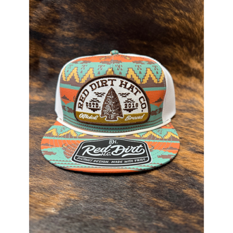 Red Dirt Hat Co Red Dirt Lost and Found Arrowhead Official Brand Cap - Aztec/White  w/White Rope