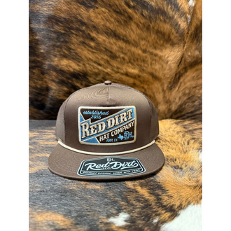 Red Dirt Hat Co Red Dirt True Grit Texsas Brown/Blue/Silver Design Cap - Brown/Brown w/Tan Rope