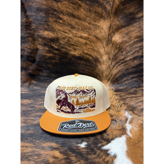 Red Dirt Hat Co Red Dirt Stay Wild Horse and Rider Cap - Mustard/Cream
