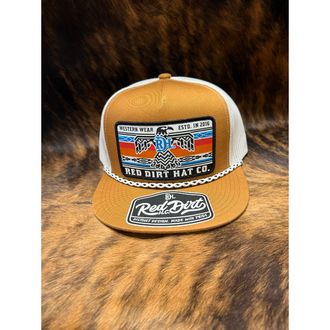 Red Dirt Hat Co Red Dirt Freedom Aztec Eagle Design Cap - Carmel/White w/Multi Rope