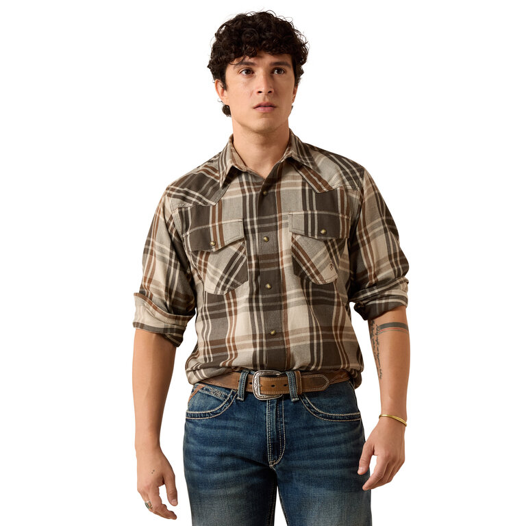 Ariat Ariat Howell Retro Plaid LS Snap Shirt - Dusky Green