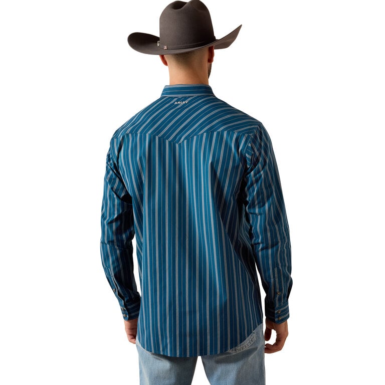 Ariat Ariat Pro Wolfgang Vertical Stripe LS Snap Button Shirt - Sailor Blue