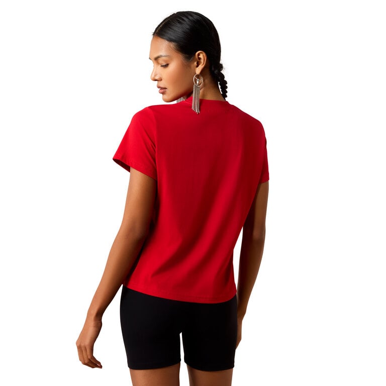 Ariat Ariat Collegiate Howdy SS Shirt - Crimson/White