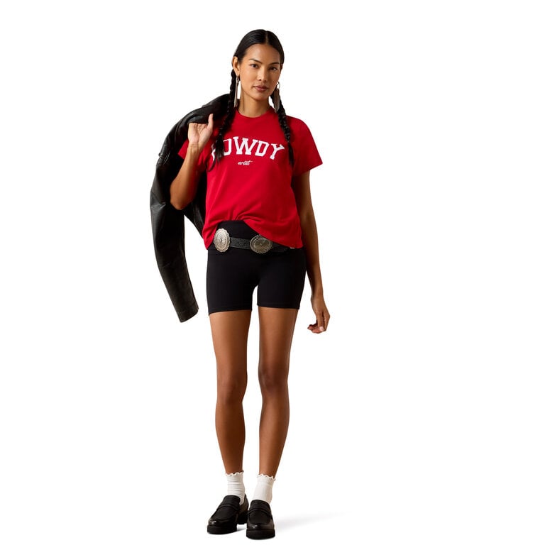 Ariat Ariat Collegiate Howdy SS Shirt - Crimson/White