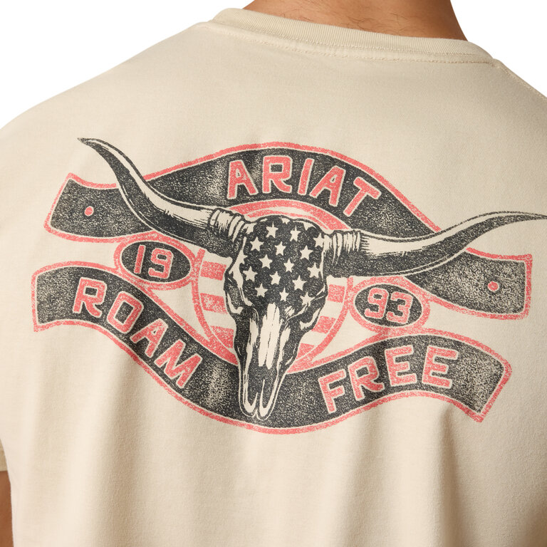 Ariat Ariat Steer Roam Free SS Shirt - Cream