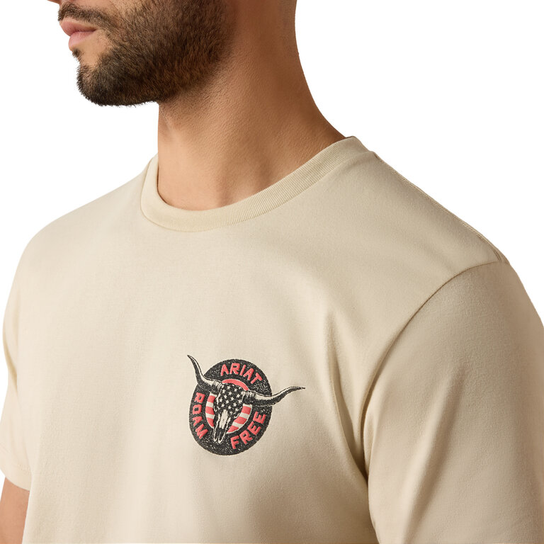 Ariat Ariat Steer Roam Free SS Shirt - Cream