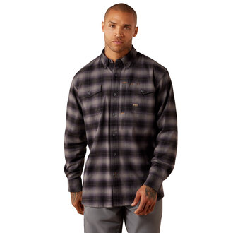 Ariat Ariat Rebar Flannel Durastretch LS Work Shirt - Black/Grey