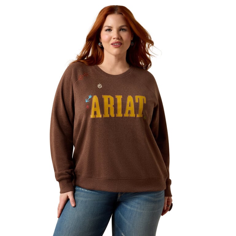 Ariat Ariat Essential Crew Indian Sweatshirt - Chicory Coffee Heather