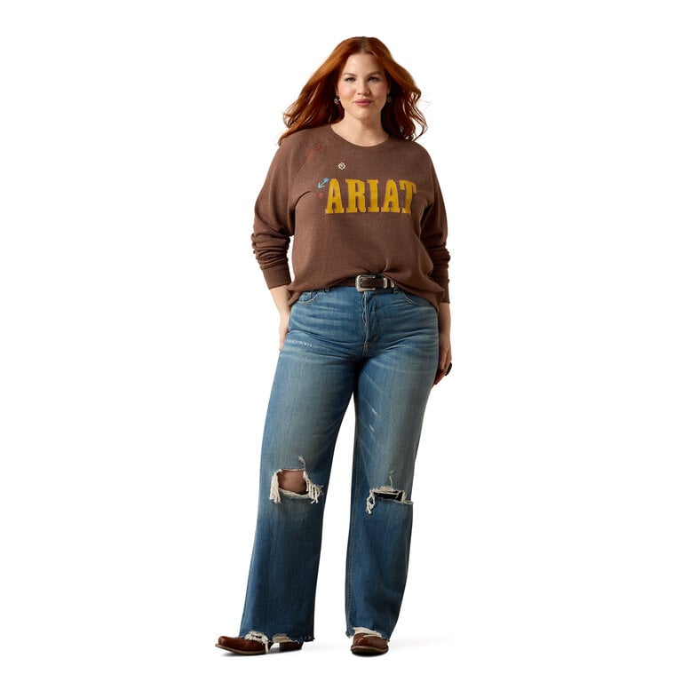 Ariat Ariat Essential Crew Indian Sweatshirt - Chicory Coffee Heather