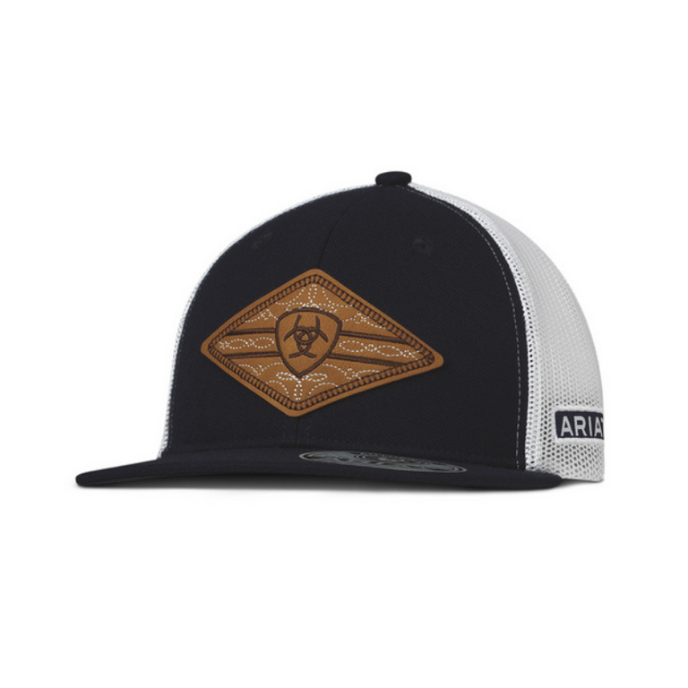Ariat Ariat Snap Back Diamond Boot Stitch Cap - Navy Blue/White