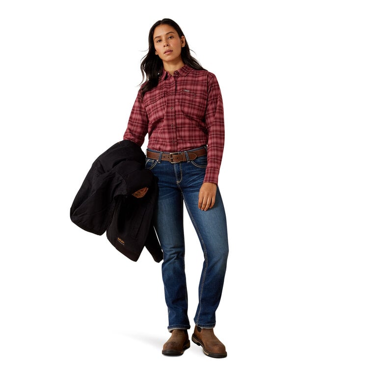 Ariat Ariat Work Rebar Flannel DuraStretch LS Work Shirt - Windsor Wine