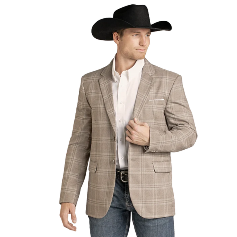 Panhandle Rock and Roll Plaid Sportscoat - Taupe
