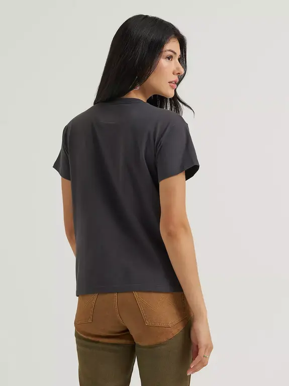 Wrangler Lainey Wilson Wrangler SS Giddy Up Horse and Rider Shirt - Grey w/White