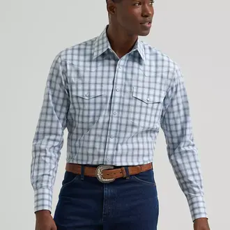 Wrangler Wrangler Western Wear Classic Fit LS Plaid -  Green/White