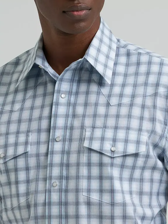 Wrangler Wrangler Western Wear Classic Fit LS Plaid -  Green/White