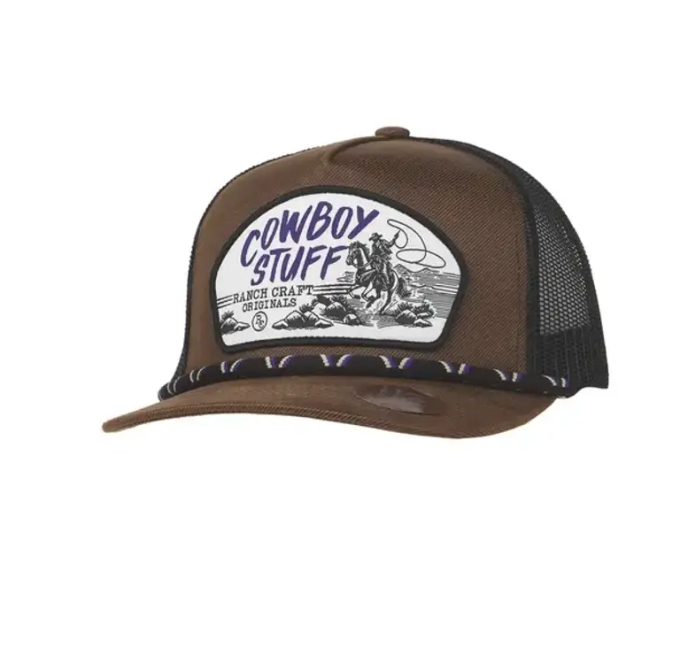 M&F Ranch Craft Originals Cowboy Stuff Premium OilSkin, Snap Back Cap - Brown /Black