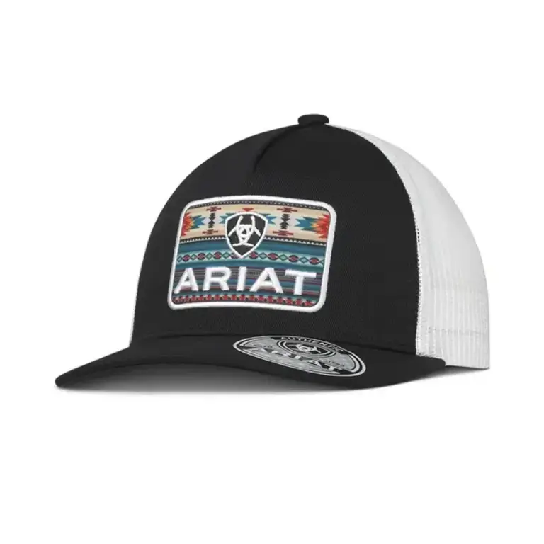 Ariat Ariat Rectangle Southwest Patch Cap - Black/White