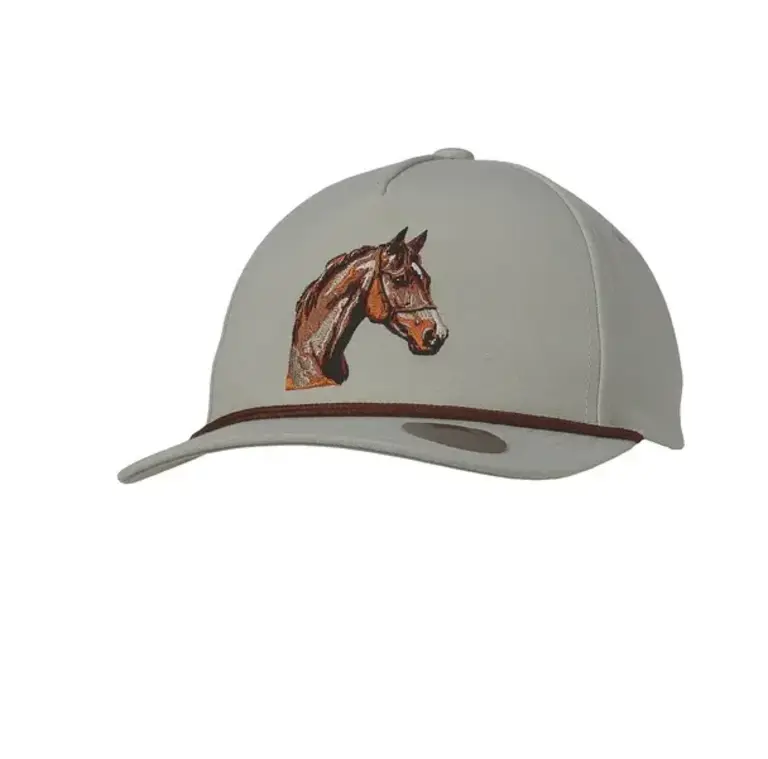 M&F Ranch Craft Originals Snap Back Horse Head Stitch Cap - Tan