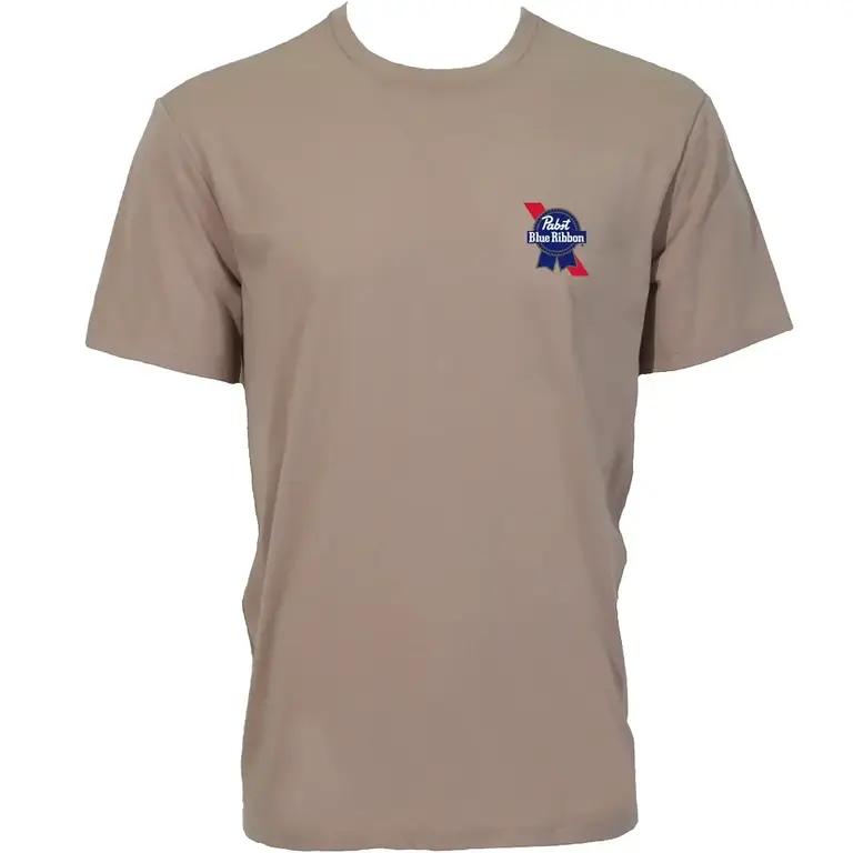 Hooey Hooey Pabst Blue Ribbon Ride For The Ribbon SS Shirt - Tan