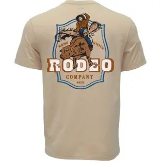 Hooey Hooey Rank Rodeo Company W/Bulll Rider Logo SS Shirt - Tan