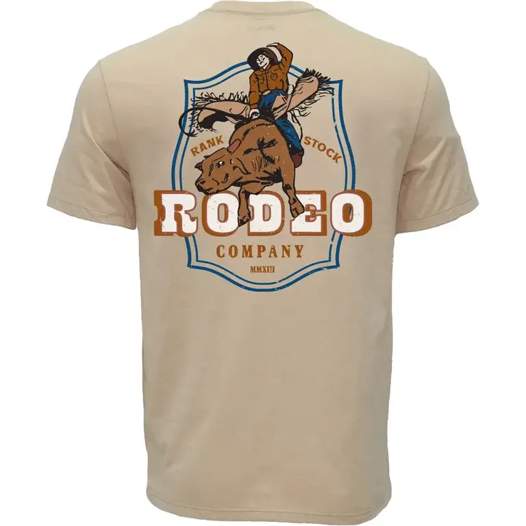 Hooey Hooey Rank Rodeo Company W/Bulll Rider Logo SS Shirt - Tan