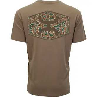 Hooey Hooey Ollie Camo Hooey Logo SS Shirt - Brown