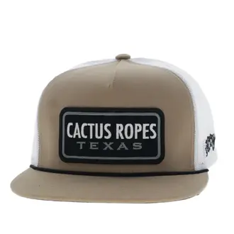 Hooey Hooey Cactus Ropes Texas Patch Cap - Tan/White
