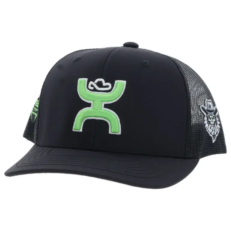 Hooey Hooey Austin Gamblers Neon Green Hooey Logo  Cap - Black