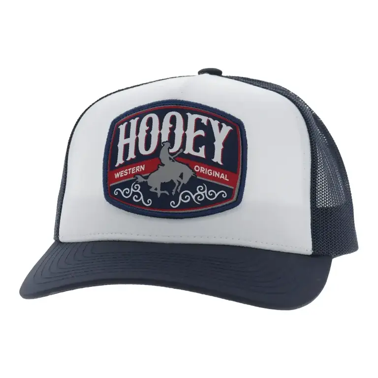 Hooey Hooey Salado Western Original Horse and Rider Patch  Cap - White/Navy