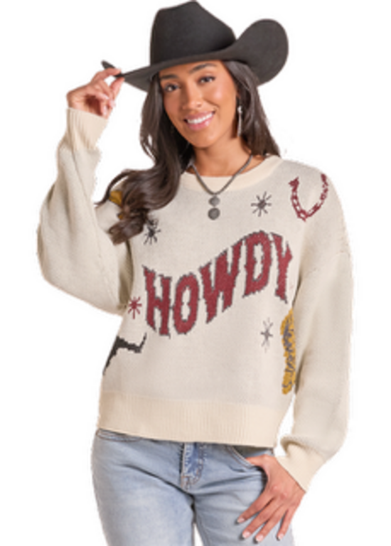 Rock and Roll Rock and Roll Western Howdy Sweater