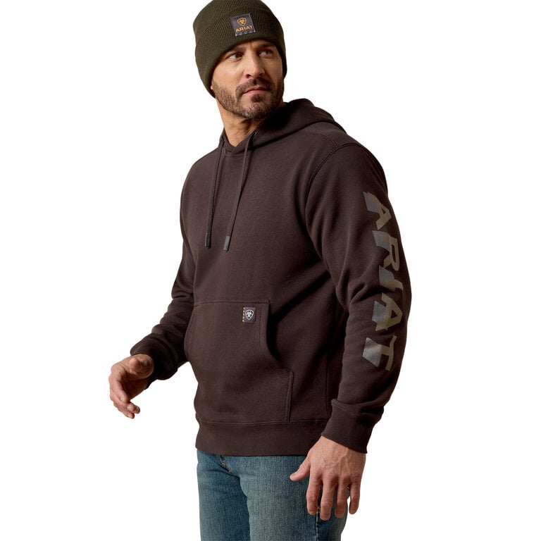 Ariat Ariat Work Rebar Lightweight Logo Hoodie - Licorice/Canteen