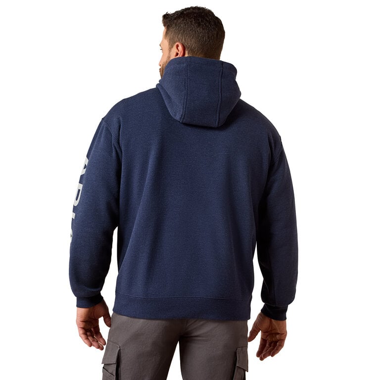 Ariat Ariat Work Rebar Lightweight Logo Hoodie - Navy Heather/Alloy