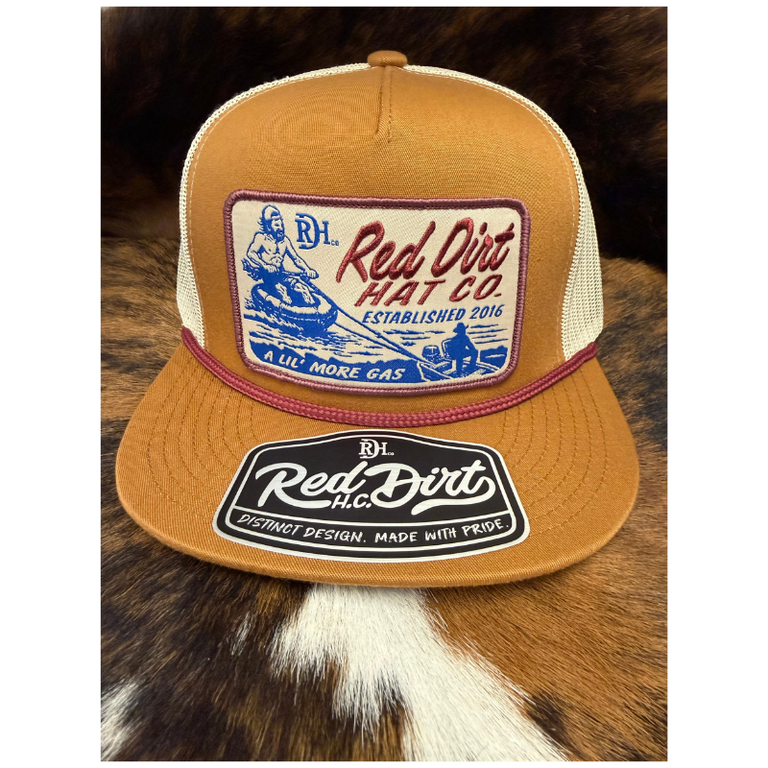 Red Dirt Hat Co Red Dirt A Lil' More Gas Patch Cap - Rust/Stone
