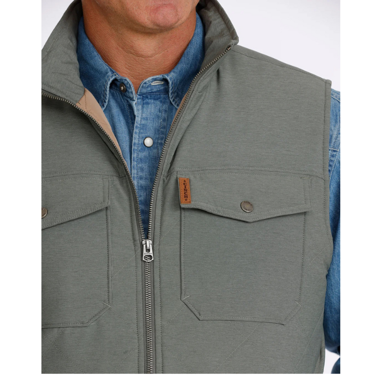 Cinch Cinch Durable Water Resistant, Concealed Carry Pocket Quilted Vest - Green