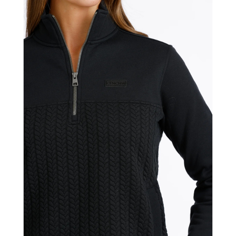 Cinch Cinch 1/4 Zip w/Design Pullover - Black