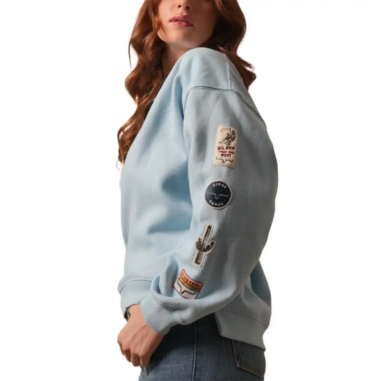 Kimes Kimes Ranch Saguaro Patch Crewneck Sweatshirt - Faded Denim