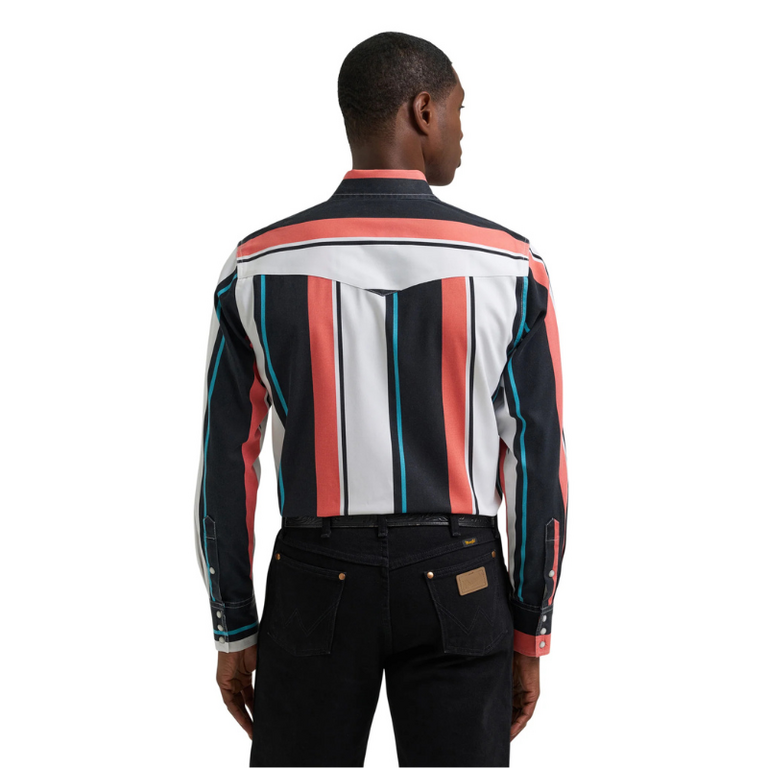 Wrangler Wrangler BrushPopper Stripped Classic LS Shirt - Multi Colored