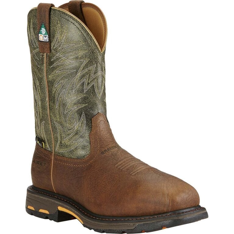 Ariat Ariat WorkHog Boot - Metguard, Comp Toe - Ridge Brown/Moss Green
