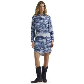 Wrangler Wrangler Retro Western LS Dress - Desert Blue