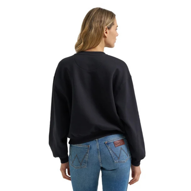 Wrangler Wrangler Retro Black Wrangler Embroidered Logo Sweater - Black