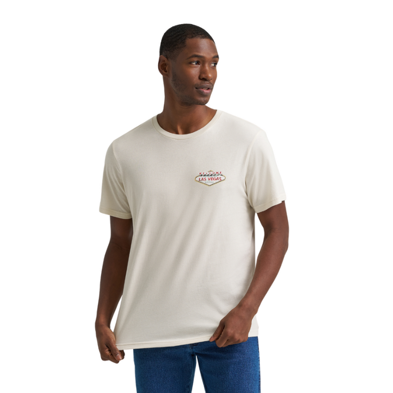 Wrangler Wrangler Welcome to Fabulous Las Vegas SS Shirt - Cream White