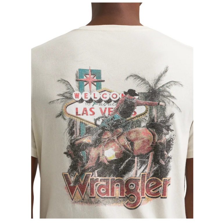 Wrangler Wrangler Welcome to Fabulous Las Vegas SS Shirt - Cream White