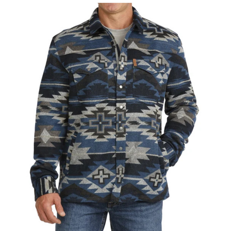 Wrangler Cinch Classic Cowboy  Sweater Knit Shirt Jacket - Blue/Grey